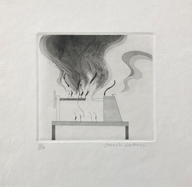 David Hockney, ‘The Lathe and Fire’, 1969, inch&cm