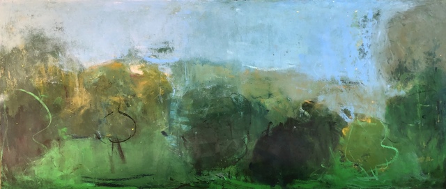 Sandrine Kern, ‘Sitting in the Park’, 2019, Painting, Oil and cold wax on canvas, Madelyn Jordon Fine Art