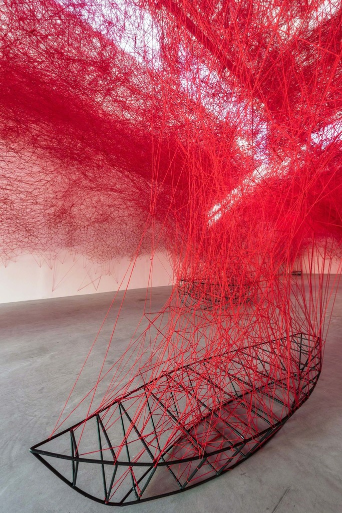 Chiharu Shiota, Uncertain Journey, 2016, Installation View Courtesy the artist and Blain|Southern, Photo: Christian Glaeser Chiharu Shiota, Uncertain Journey, 2016, Installation View Courtesy the artist and Blain|Southern, Photo: Christian Glaeser