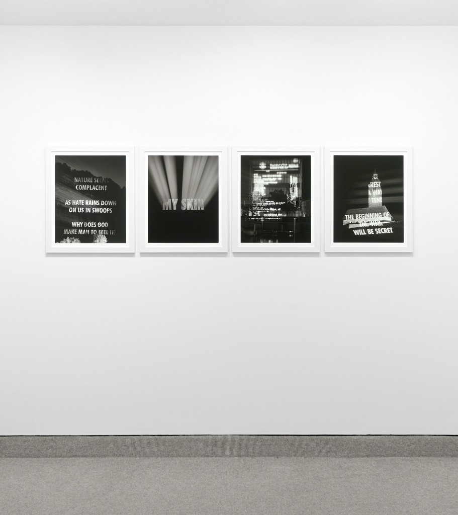 Jenny Holzer
Edition for Bregenz
1983-1985; 1996; Cole, 2004
Set of four digital pigment prints
Image size: 19 3/4 x 15 3/4 inches each (50.2 x 40 cm each)
Paper size: 21 7/8 x 17 3/4 inches each (55.6 x 45.1 cm each)
Edition 20 of 40
Signed and numbered on colophon page
(Inventory #19588) Jenny Holzer
Edition for Bregenz
1983-1985; 1996; Cole, 2004
Set of four digital pigment prints
Image size: 19 3/4 x 15 3/4 inches each (50.2 x 40 cm each)
Paper size: 21 7/8 x 17 3/4 inches each (55.6 x 45.1 cm each)
Edition 20 of 40
Signed and numbered on colophon page
(Inventory #19588)