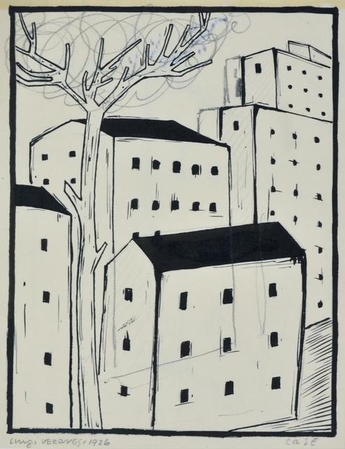 Luigi Veronesi, ‘Case’, 1926, Drawing, Collage or other Work on Paper, Pencil and ink on paper, Itineris