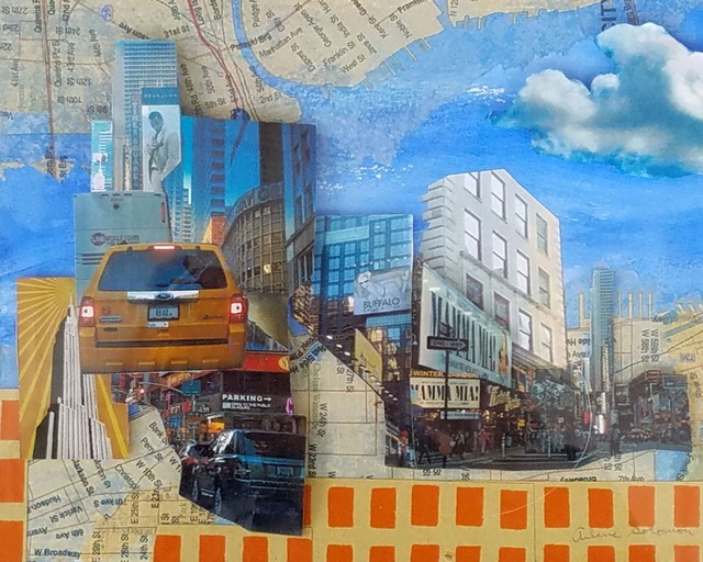 Arlene Solomon, ‘Saturday in Times Square’, 2015, Drawing, Collage or other Work on Paper, Mixed media photo collage, InLiquid