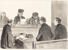 Honoré Daumier, ‘La Cour, vidant le délibéré...’, 1845, National Gallery of Art, Washington, D.C.