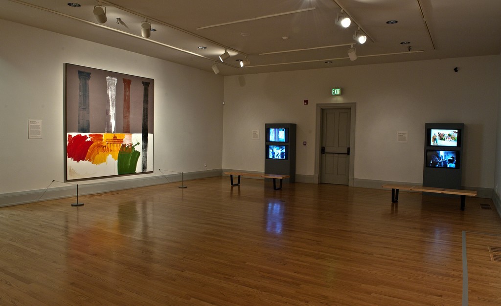 Installation view of "Robert Rauschenberg: ROCI Works from the National Gallery of Art"at the Academy Art Museum, Easton, 2015-2016. Photo: George Holzer Installation view of "Robert Rauschenberg: ROCI Works from the National Gallery of Art"at the Academy Art Museum, Easton, 2015-2016. Photo: George Holzer