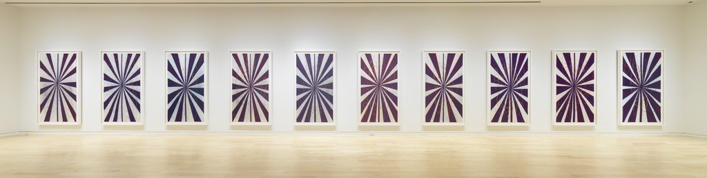 MARK GROTJAHN
Untitled (Captain America Drawing in Ten Parts 41.17), 2008–09
Installation View
Colored pencil on paper
Each framed panel: 93 x 55 1/8 x 2 3/8 inches
(236.2 x 140 x 6 cm)
Artwork © Mark Grotjahn. Photography by Robert McKeever. Courtesy Gagosian Gallery. MARK GROTJAHN
Untitled (Captain America Drawing in Ten Parts 41.17), 2008–09
Installation View
Colored pencil on paper
Each framed panel: 93 x 55 1/8 x 2 3/8 inches
(236.2 x 140 x 6 cm)
Artwork © Mark Grotjahn. Photography by Robert McKeever. Courtesy Gagosian Gallery.
