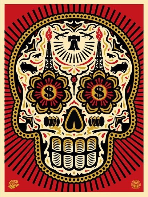 Shepard Fairey (OBEY), ‘Power And Glory, Day of The Dead Skull (Red)’, 2014, Dope! Gallery