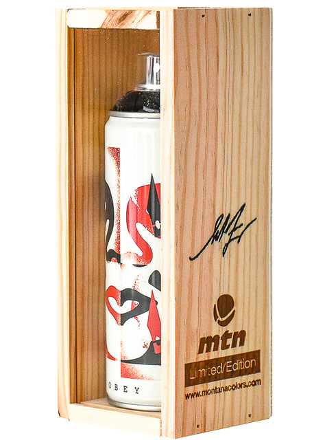 Shepard Fairey, ‘CUT IT UP (Spray Can)’, 2019, Sculpture, Metal Spray Can printed in colors. Housed in custom wood display box, Silverback Gallery