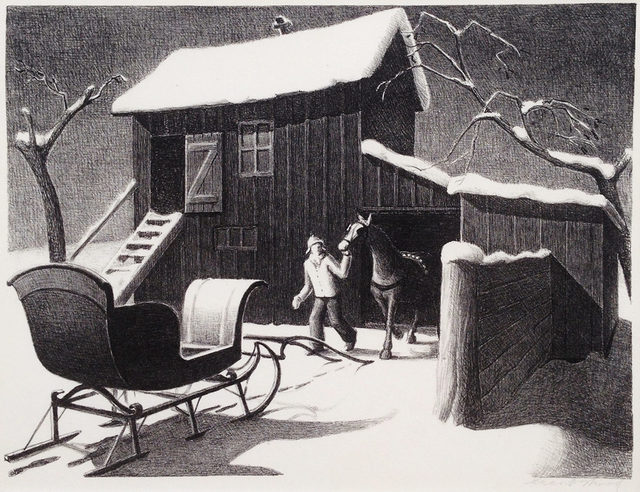Grant Wood, ‘December Afternoon’, 1940, Print, Lithograph on wove paper., Catherine E. Burns Fine Prints
