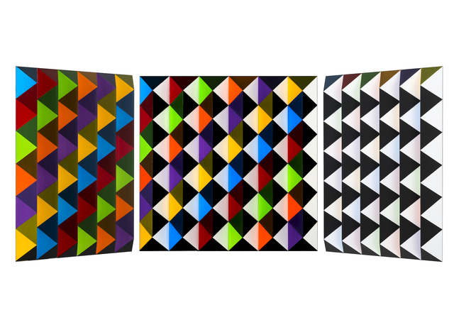 Roland Helmer, ‘V62 - bunt/unbunt, diagonal-hellgelb ’, 2015, Heitsch Gallery