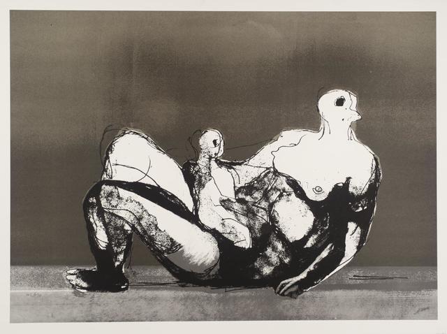 Henry Moore, ‘Reclining Mother and Child with Grey Background’, 1983, Puccio Fine Art