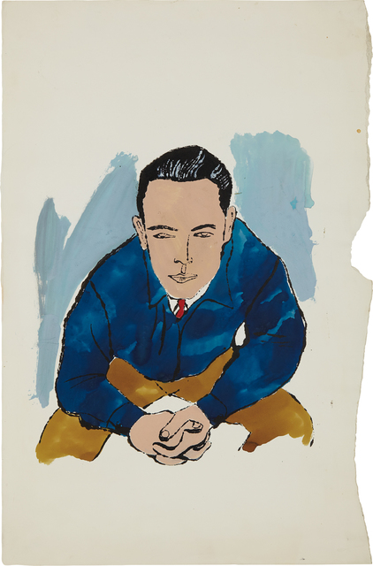 Andy Warhol, ‘Seated Male’, 1957, Drawing, Collage or other Work on Paper, Ink and watercolor on Strathmore paper, Phillips