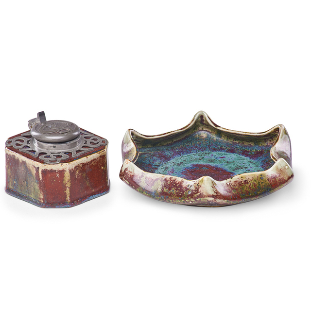 Pierre Adrien Dalpayrat, ‘Inkwell And Low Bowl, Oxblood Glazes, France’, 1900s, Rago/Wright