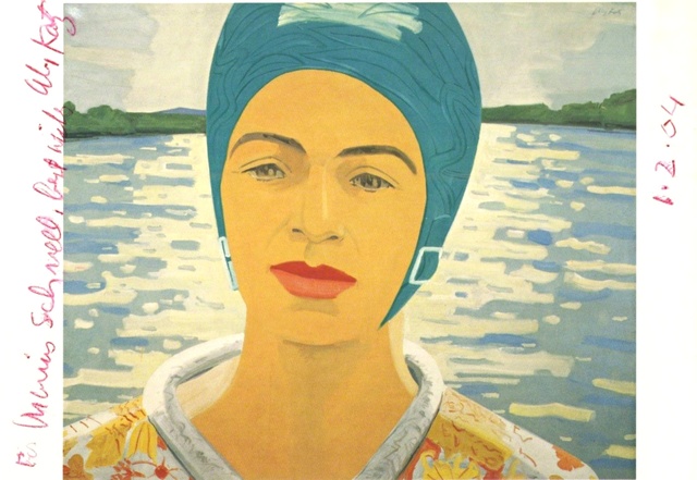 Alex Katz, ‘Ada with Bathing Cap, hand signed, inscribed and dated postcard’, 2004, Alpha 137 Gallery Gallery Auction
