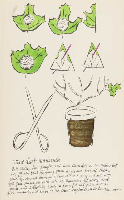 Andy Warhol, ‘Vine Leaf Marinade (from Wild Raspberries) (see Feldman & Schellmann IV.141.A)’, 1959, Forum Auctions