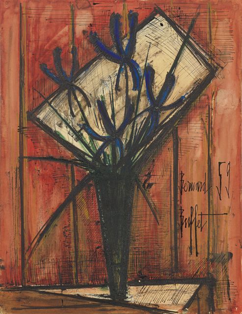 Bernard Buffet Bouquet De Fleurs Au Vase 1959 Available