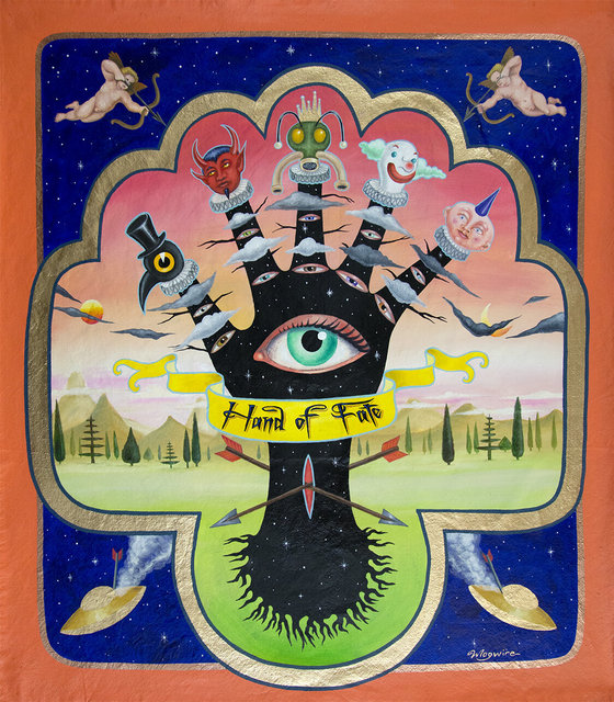molly mcguire, ‘"Hand of Fate"’, ca. 2018, Painting, Acrylic on re-purposed canvas, Parlor Gallery