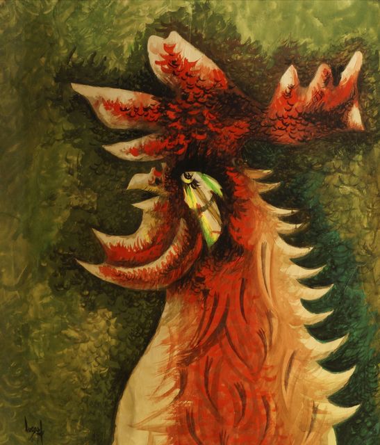 Jean Lurçat, ‘Bestiaire: Coq vert (Grand Ubu)’, c.1947, Painting, Gouache on Arches paper, Roseberys