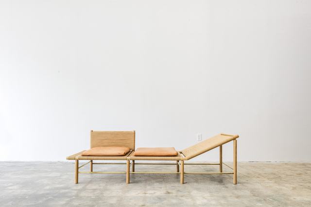 Jonathan Gonzalez, ‘Chaise Lounge Chair’, 2015, Design/Decorative Art, Ash wood, brass, Danish cord and leather, Tile Blush