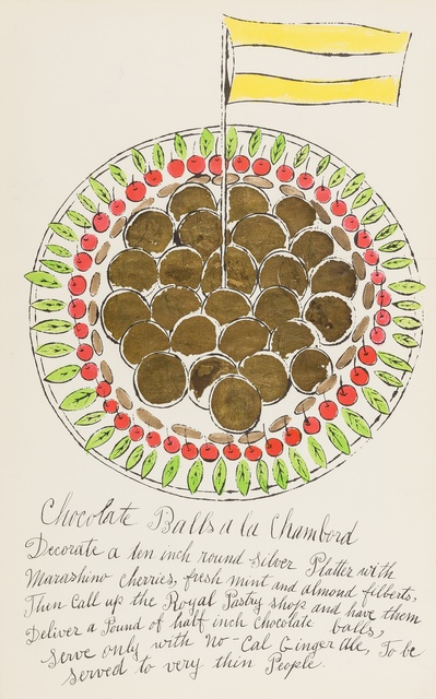 Andy Warhol, ‘Chocolate Balls à la Chambord (from Wild Raspberries) (see Feldman & Schellmann IV.128.A)’, 1959, Forum Auctions