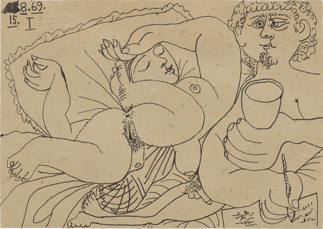 Pablo Picasso, ‘Nu couché et homme écrivant (Sleeping Nude and Man Writing)’, Executed on 15 August 1969, Phillips