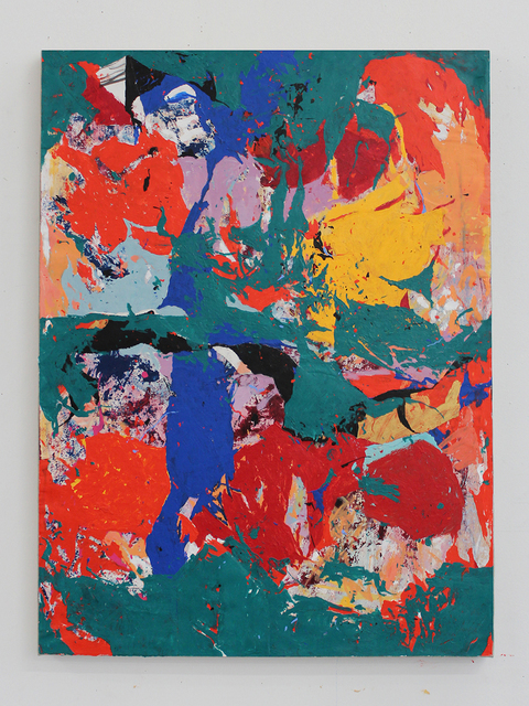 Joseph Hart, ‘Thing Swamp’, 2021, Painting, Collaged paper, acrylic, enamel, oil crayon and graphite on linen, Halsey McKay Gallery