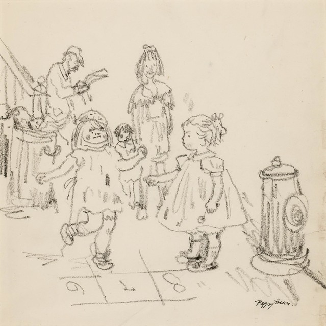 Peggy Bacon, ‘Playing Hopscotch’, Doyle