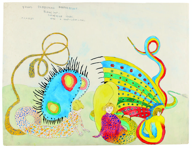 Henry Darger, ‘Young Rebonna Dorthereans - Blengins - Catherine Isles, Female, One whiplash-tail’, 1910-1970, Musée d'Art Moderne de la Ville de Paris