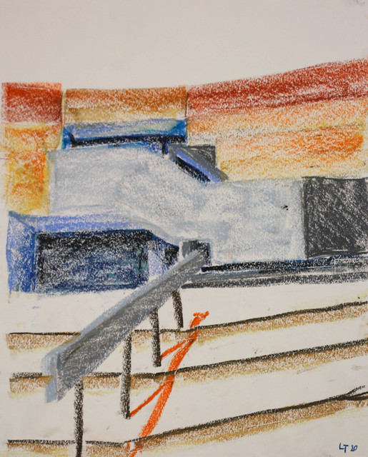 Luong Thai, ‘Meet me outisde’, 2020, Painting, Oil pastel on canson mixed media paper, Matthew Liu Fine Arts