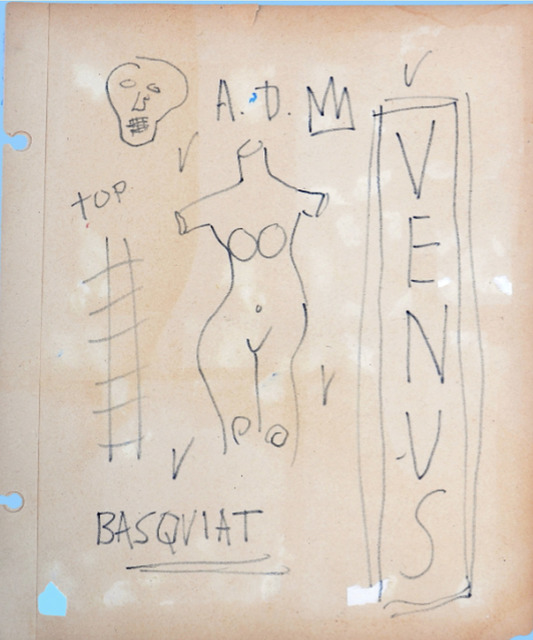 Jean-Michel Basquiat, ‘Portrait of Venus’, ca. 1980, Drawing, Collage or other Work on Paper, Pen on Paper, Mark West Center for the Arts