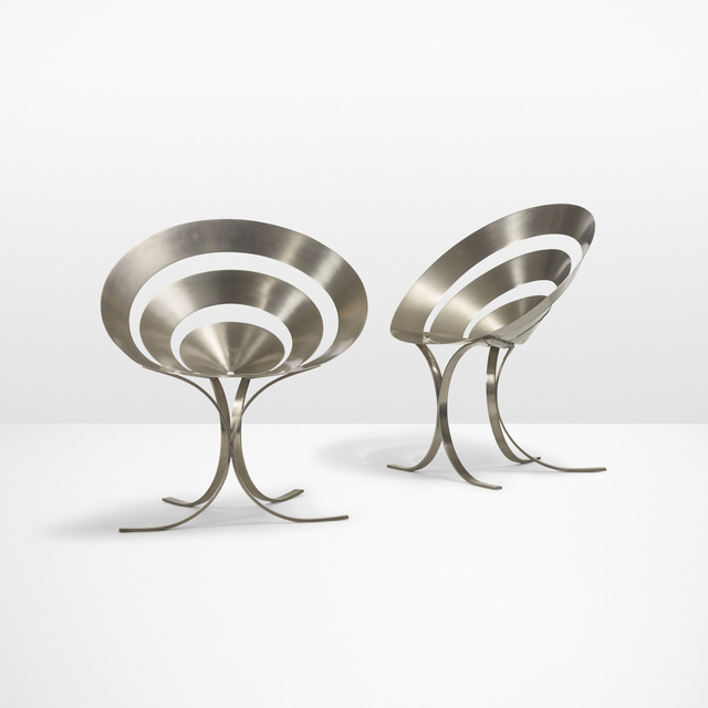 Maria Pergay, ‘Important pair of Ring chairs’, 1968, Design/Decorative Art, Stainless steel, Rago/Wright