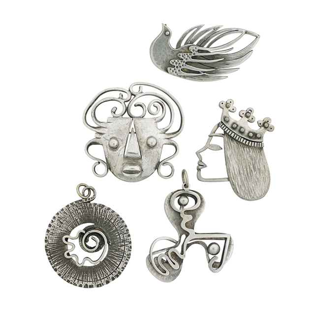 Frank Rebajes, ‘Two Pendants And Three Brooches, New York’, Rago/Wright