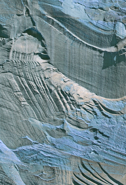 Larry Garmezy, ‘Wind Swept - Abstract Landscape photography, natural abstraction, Canyon de Chelly, Arizona, Colorado Plateau, in blue, gray and tan’, 2018, Archway Gallery