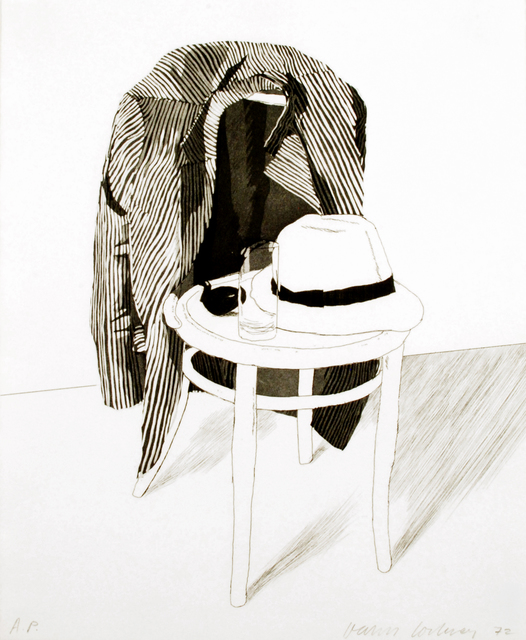David Hockney, ‘Panama Hat’, ca. 1972, Print, Etching and aquatint printed in black on Crisbrook handmade paper, Brooke Alexander, Inc.