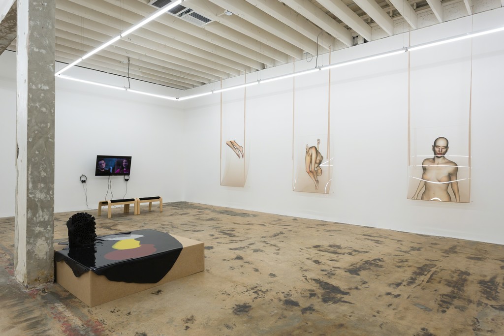 Installation view, from left: Martha Friedman, Megan Daalder, and Ivana Basic. Installation view, from left: Martha Friedman, Megan Daalder, and Ivana Basic.