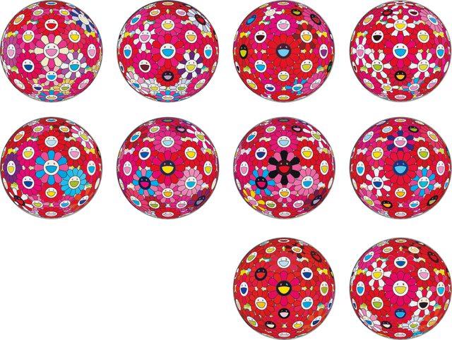 Takashi Murakami, ‘Groping for the Truth; Flowerball (3D) – Turn Red!; Flowerball (3D) – Red, Pink, Blue; Flowerball (3D) – Papyrus; Flowerball (3D) – Blue, Red; Thoughts on Picasso; There is Nothing Eternal in this World. That is Why You are Beautiful; Hey! You! Do You Feel What I Feel?; Flowerball (3D) – Red Ball; and Comprehending the 51st Dimension’, 2013-2015, Phillips
