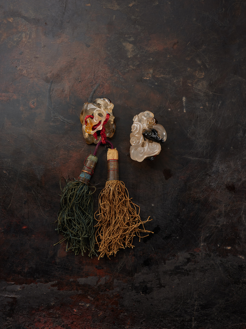 Unknown Chinese, ‘Suzhou agate openwork pendants with lingzhi’, Qing dynasty-18th century , Jewelry, Agate, Rasti Chinese Art