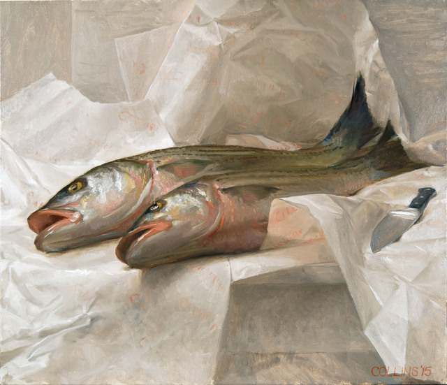 Jacob Collins, ‘Striped Bass’, 2015, Painting, Oil on canvas, Adelson Galleries