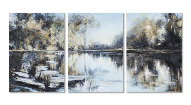 Loris Liberatori, ‘Riflessi (triptych)’, 2020, Painting, Oil and mix media on canvas, Galleria Punto Sull'Arte