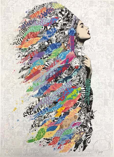 Prefab77, ‘Native Love III’, 2018, Print, Screen Print And Giclee Mix. Hand Finished Speckle And Ink, Stowe Gallery