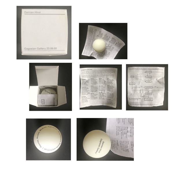 Damien Hirst, ‘"Theories, Models, Methods, Approaches, Assumptions, Results and Findings", 2000, Gagosian NY, Ping Pong Ball Invitation’, 2000, VINCE fine arts/ephemera