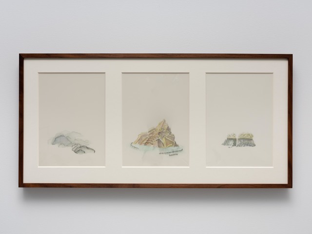 Johannes Heldén, ‘Untitled Islands (X-XII)’, 2019, Painting, Watercolours, pigment print on film, museum glass, walnut frame, Cecilia Hillström Gallery