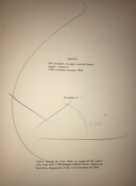 Joan Miró, ‘Obra Inedita Recent (plate VII)’, 1964, F.L. Braswell Fine Art