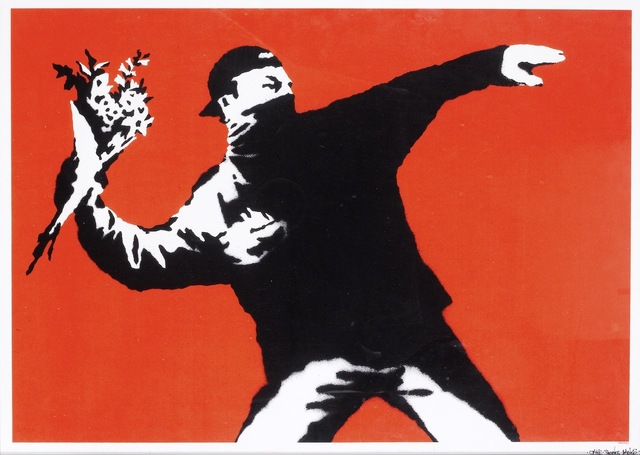 Banksy, ‘Love Is In The Air / Flower Thrower (Unsigned)’, 2003, Prescription Art