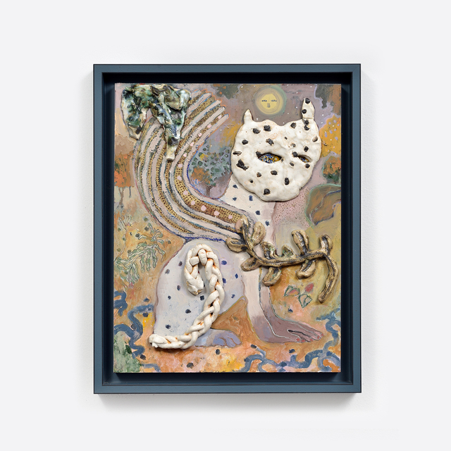 Alexandra Levasseur, ‘Instincts’, 2020, Mixed Media, Gouache, oil painting, grease pencil and enamelled stoneware on wood, Galerie C.O.A