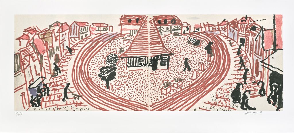 David Hockney - My Second Drawing of Beuvron-en-Auge, from David Hockney - 220 for 2020. Art Edition No. 301–400