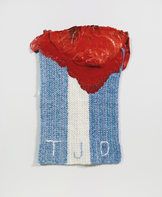 Rodney McMillian, ‘Triple 6: DJT’, 2019 -2020, Textile Arts, Latex on blanket, Petzel Gallery
