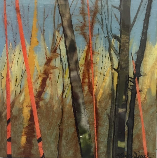 Ellen Sinel, ‘Small Notes #8’, 2015, Painting, Oil, collage and resin on wood panel, Zenith Gallery