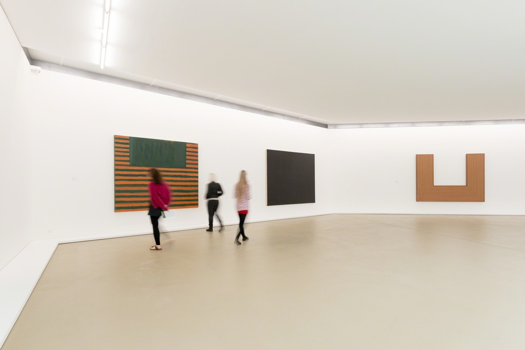 Installation view of "Frank Stella" at Kunstmuseum Basel. Photo credit: Museum für Gegenwartskunst, Julian Salinas Installation view of "Frank Stella" at Kunstmuseum Basel. Photo credit: Museum für Gegenwartskunst, Julian Salinas
