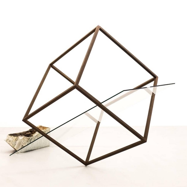 Túlio Pinto, ‘Linha de Terra #9 (Glass)’, 2017, Sculpture, Steel , tempered glass and stone, Gallery Nosco