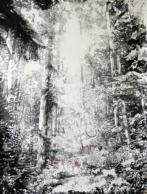 Malgosia Jankowska, ‘Black Forest II’, 2015, Painting, Watercolour and ink on paper, Victor Lope Arte Contemporaneo